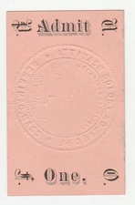 1800s Attitash Colony, Pilgrim Fathers, Merrimac MA, ticket w/embossed seal