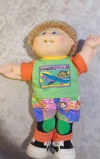 Cabbage Patch Kids Hasbro 1st Ed Blonde Hair Skater Boy Freestyle Outfit 1990 