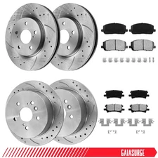 Front Rear Brake Rotors + Ceramic Pads For 2004 2005 2006 2007 Toyota Highlander