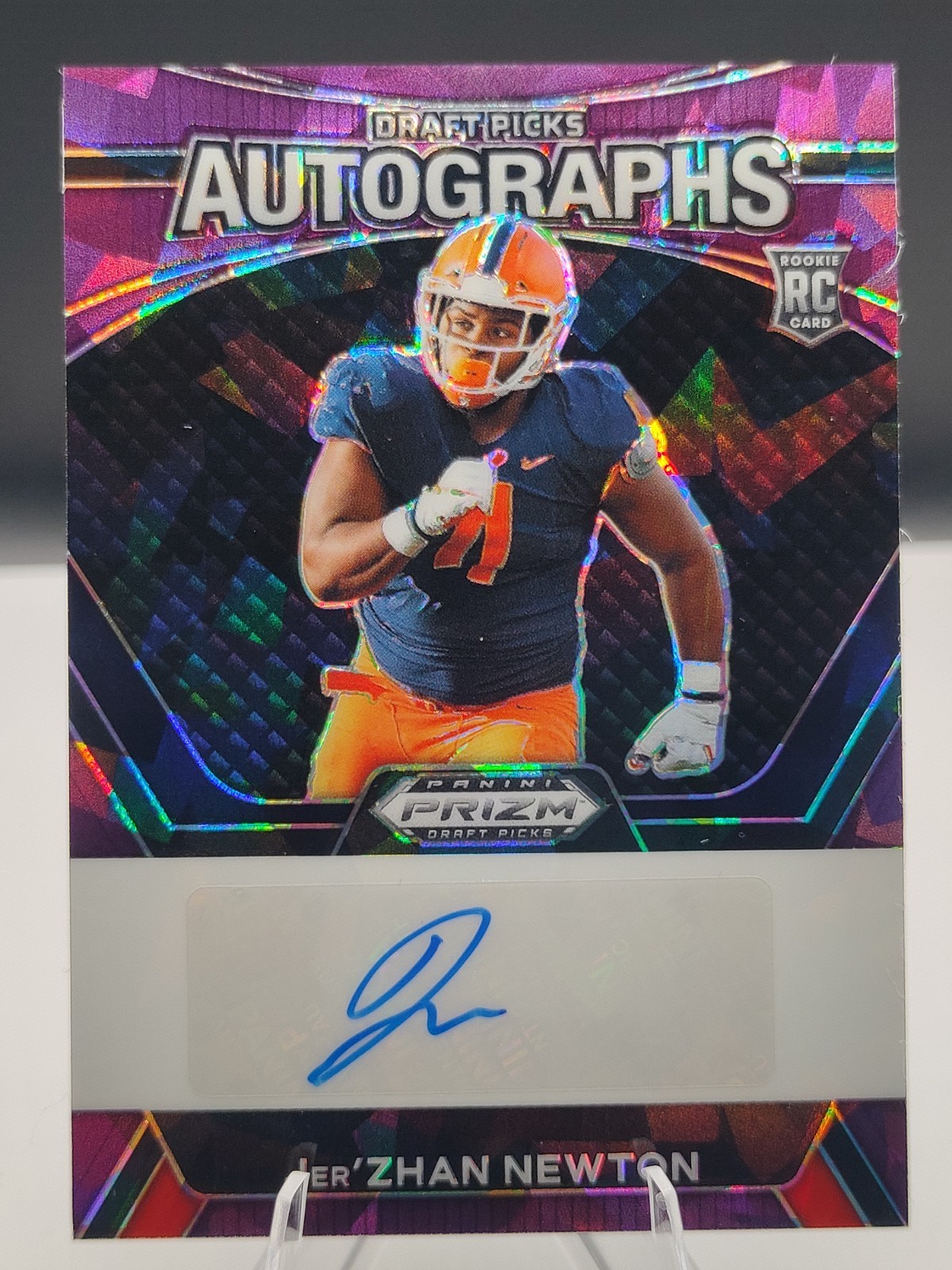 Jer'Zhan Newton Panini Prizm Draft Picks Draft Picks Autographs #DPAJNN Purple Ice