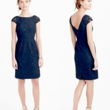 J. Crew Lace Midi Sheath Pencil Elsa Dress in Black Women's 00 $198 A6005
