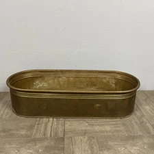 VTG 20" Oval Copper Garden Cache Pot Trough Planter Herb Window Box Farmhouse