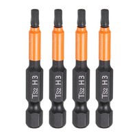 "4Stk H3 Hex Kopf Bohrer SchlüSsel 3Mm Flache Spitze 1/4\"Schaft 50Mm Lange"