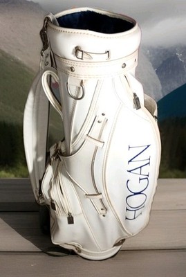 Rare Ben Hogan Reflections Tour White/Blue Golf Bag w/Travel Cover