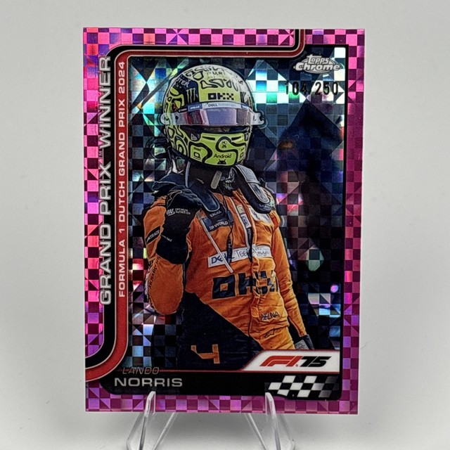 2025 Topps Chrome Formula 1 #107 Lando Norris Pink Checker REFRACTOR /250
