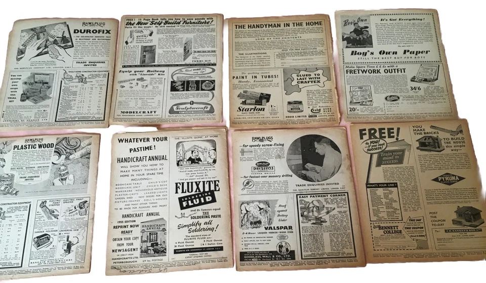 34 x 1955 Hobbies Weekly Magazines_Modellers_Fretworkers_Home Craftsmen_Plans - Image 3 of 4