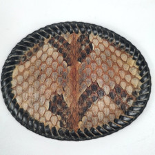 Vintage Rattlesnake Hide Western Belt Buckle Snake Skin Handmade Bill Ford