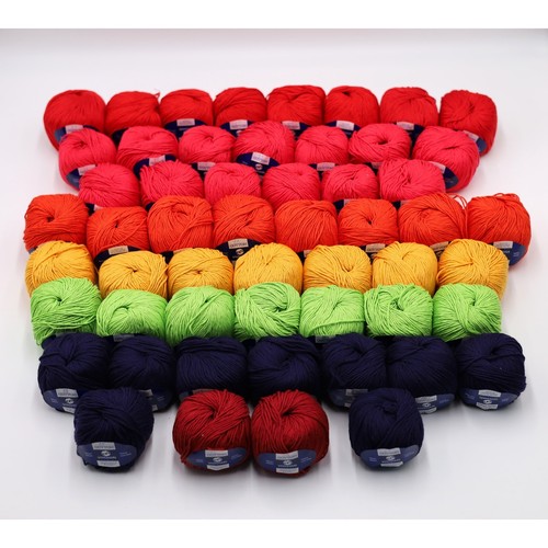 54 Balls Multicolor Set 100% Mercerized Cotton Light Worsted DK Yarn 50g each