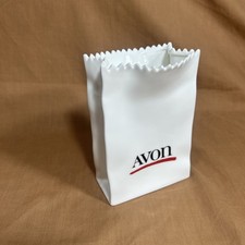 Avon 1986 ceramic white paper bag vase 100 ye...