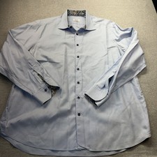 Stenstroms Men's 17 43 Light Blue Stripe Fitted Dress Shirt Twofold Cotton