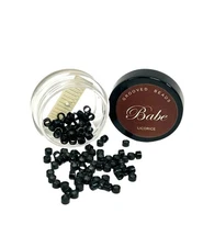 BABE Silicone *LICORICE* Micro  Beads for Feather Hair I Tip Extension NIB 100pc