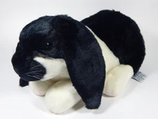 VTG RUSS YOMIKO CLASSIC LOP EAR BUNNY BLACK & WHITE SUPER SOFT FUR PLUSH ANIMAL