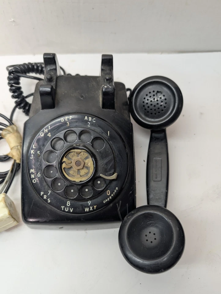 Teléfono de escritorio giratorio Western Electric 500 negro años 60 negro sin probar Foto 2 de 4