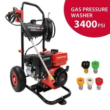 PowerSmart 3400 PSI Gas High Pressure Washer, 2.5 GPM, 212cc Engine, 27ft Hose
