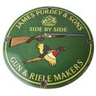 Vintage James Purdey Sign - Hunting Gun Firearm Makers Shot Gas Porcelain Sign