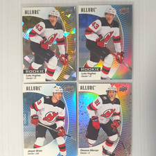 Upper Deck Allure 2023-24 NHL Devils 4-Card Lot Luke Hughes Rookie #139 +