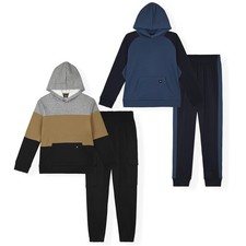 TONY HAWK Boys Jogger Sets for Kids 2 Pack Fleece 10, Denim Blue-tabacco