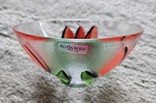 Small Hand Painted Kosta Boda Bowl Red Tulips Ulrica Hydma Signed Valluen