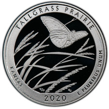 2020-S Clad Proof Tallgrass Prairie National Park Quarter 25C