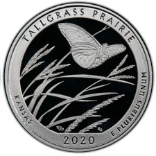 2020-S Clad Proof Tallgrass Prairie National Park Quarter 25C