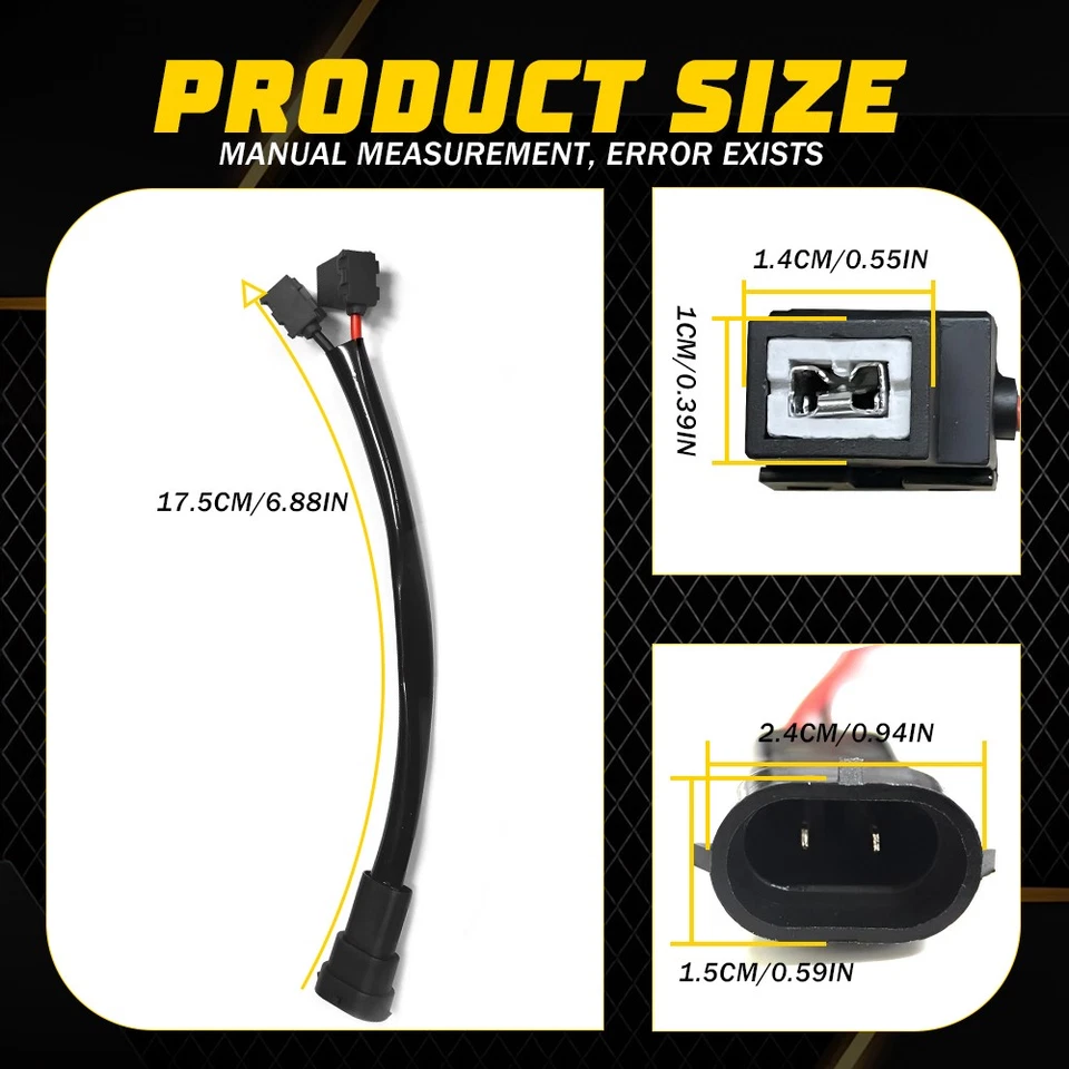 12V Conversion Wire H11 Fog Two Bulb Adapter Harness Lamp Light Replace Socket - Image 4 of 4