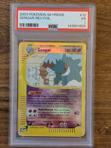 2003 Pokemon Skyridge PSA 1 Gengar Reverse Foil Holo #10 WOTC FRESH CASE