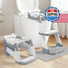 Orzbow Potty Training Seat with Step Stool Ladder, 2-in-1 Toddler Toilet