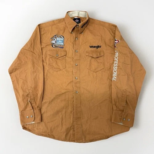Camisa con botones Wrangler PBR para hombre talla XL Rodeo Bull Riding