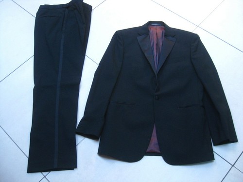 BLACK TIE TUXEDO SUIT DINNER JACKET 38 Long TROUSERS 36 31 reg GREENWOODS - Picture 4 of 13