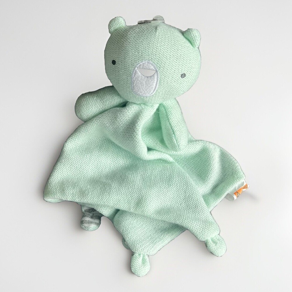 Bear Lovey Cloud Island Teal Mint Green Gray Striped