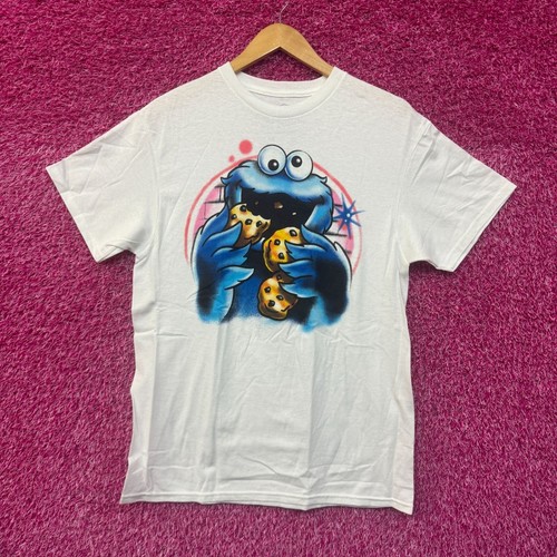 Cookie Monster Airbrush Cartoon Sesame Street Tee M