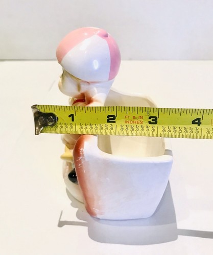 Vintage Baseball Player Little Boy Figurine Planter Rubens Japan Original Stick - Picture 8 of 8