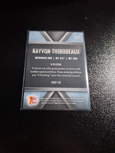 2022 WILD CARD MATTE BLUE/PLATINUM X-PLODE SSP #MXP-30 KAYVON THIBODEAUX RC 2/2 - Picture 2 of 2