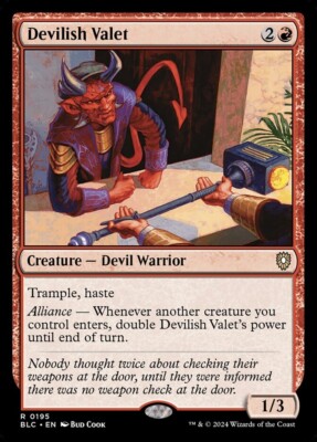 Devilish Valet 0195 Non Foil Rare Bloomburrow Commander MTG NM