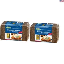 Pack of 2 Whole Grain Pumpernickel Bread, 17.6 oz - Kosher & No Preservatives