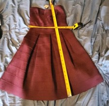 ✨NWT EXPRESS Burgundy Maroon Strapless Fit & Flare Mini Cocktail Party Dress S/P