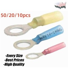 10-50PCS Wire Crimp Connectors Terminals Waterproof Heat Shrink Ring 22-10 AWG