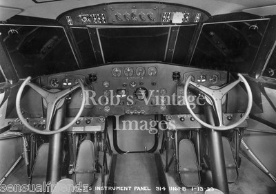  Pan Am Clipper Boeing B- 314 flying Boat Airplane Flight controls photo   