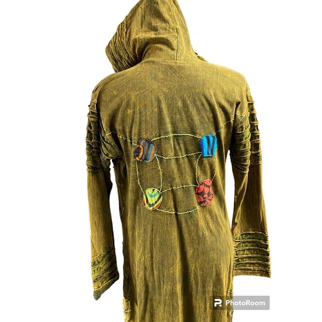 Olive Multi-colored Patch Detail Light jacket wit… - image 5