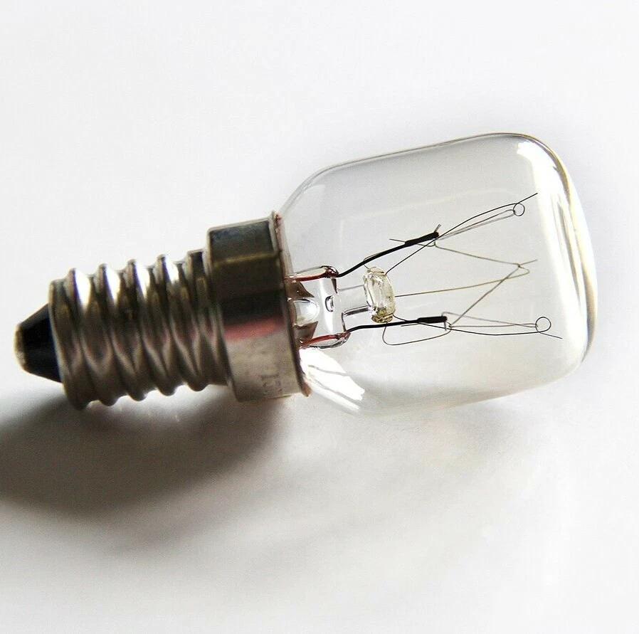 2 Pack E14 Screw Tubular Clear Bulb Light 25W For Oven Fridge and Microwave - Image 3 of 4