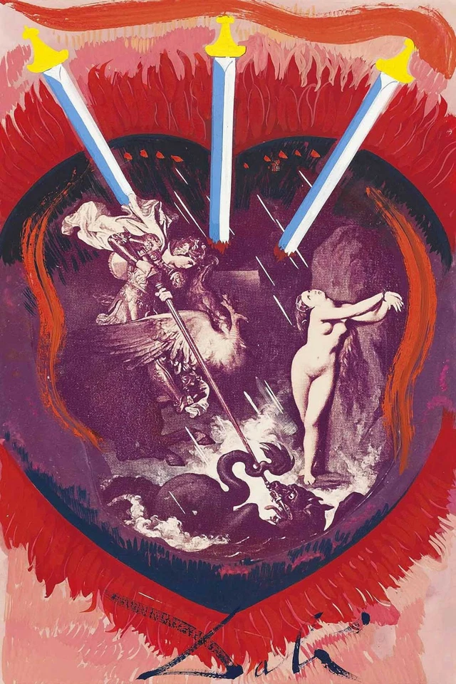 Salvador Dali 1971 Trois D'pe - CANVAS OR PRINT WALL ART - Imagem 2 de 2