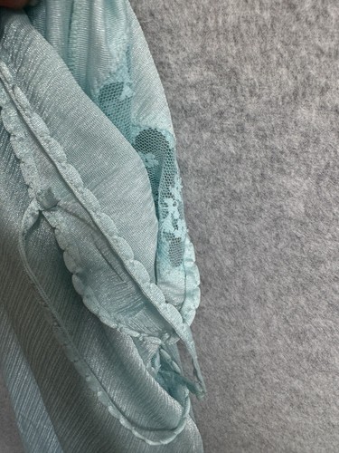 Abito completo slip vintage anni 80 Rene LACE seta NYLON S sexy pizzo taglio blu lingerie - Foto 13 di 14