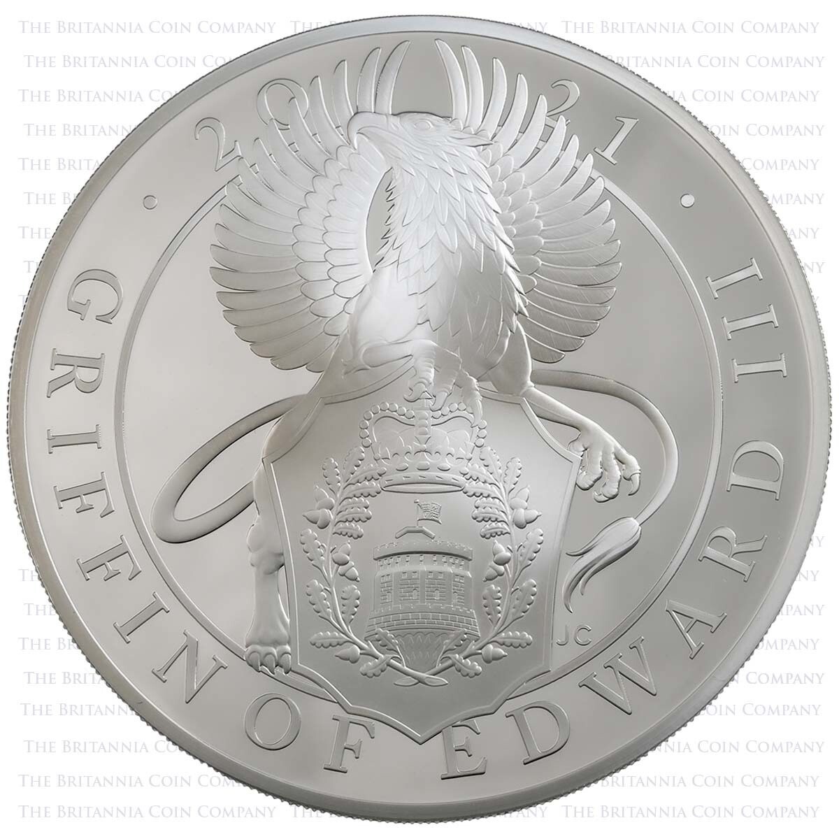 2021 Queen's Beasts Griffin Of Edward III Five Ounce Silver