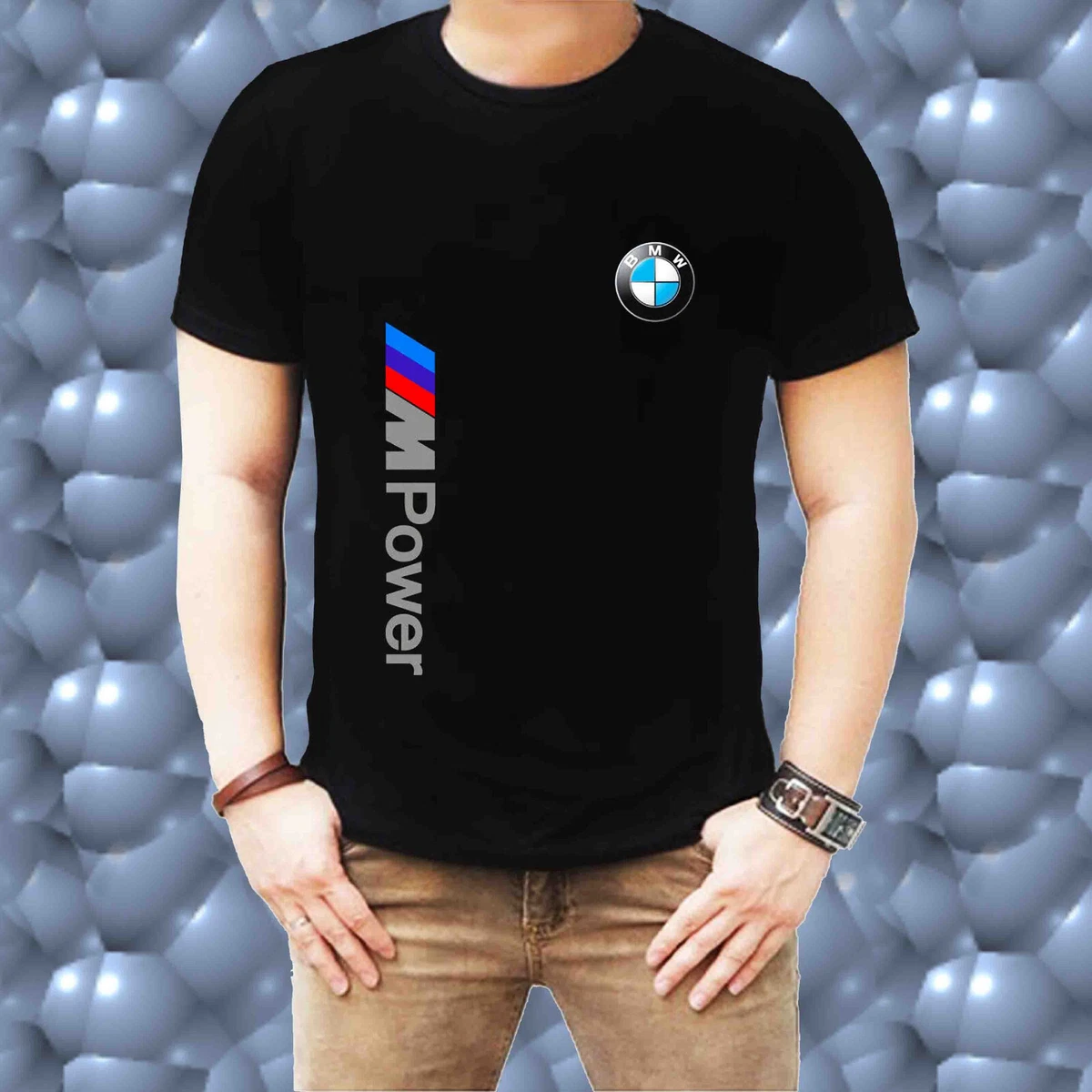 træt af Skubbe jeg fandt det Hot Item !! BMW M POWER Logo black T-shirt usa | eBay