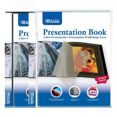 BAZIC 10-Pockets Presentation Book Case of 24