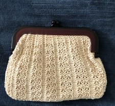 Vintage 70's BoHo Peasant Crochet Clutch Purse