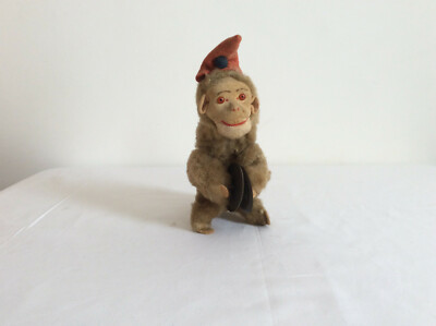 Vieux Singe Mécanique Jouet Pneumatique à Piles - Figurine Animal Vintage - Occasion