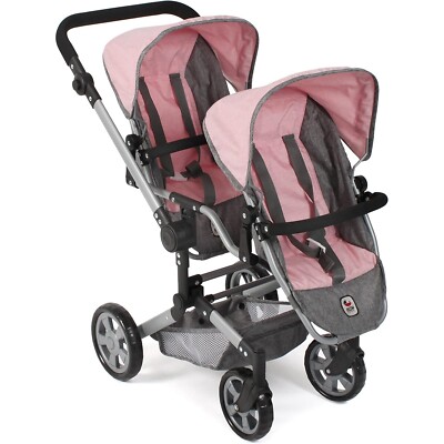 Bayer Chic 2000 690-15 Puppenwagen Linus Duo, Melange grau-rosa