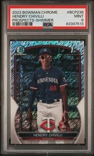 2023 Bowman Chrome Prospects Hendry Chivilli Shimmer Ref #BCP236 PSA 9