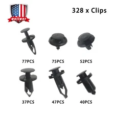 328x Bumper Rivet Fastener Car Fender Push Pin Clips Retainer for Saturn Honda